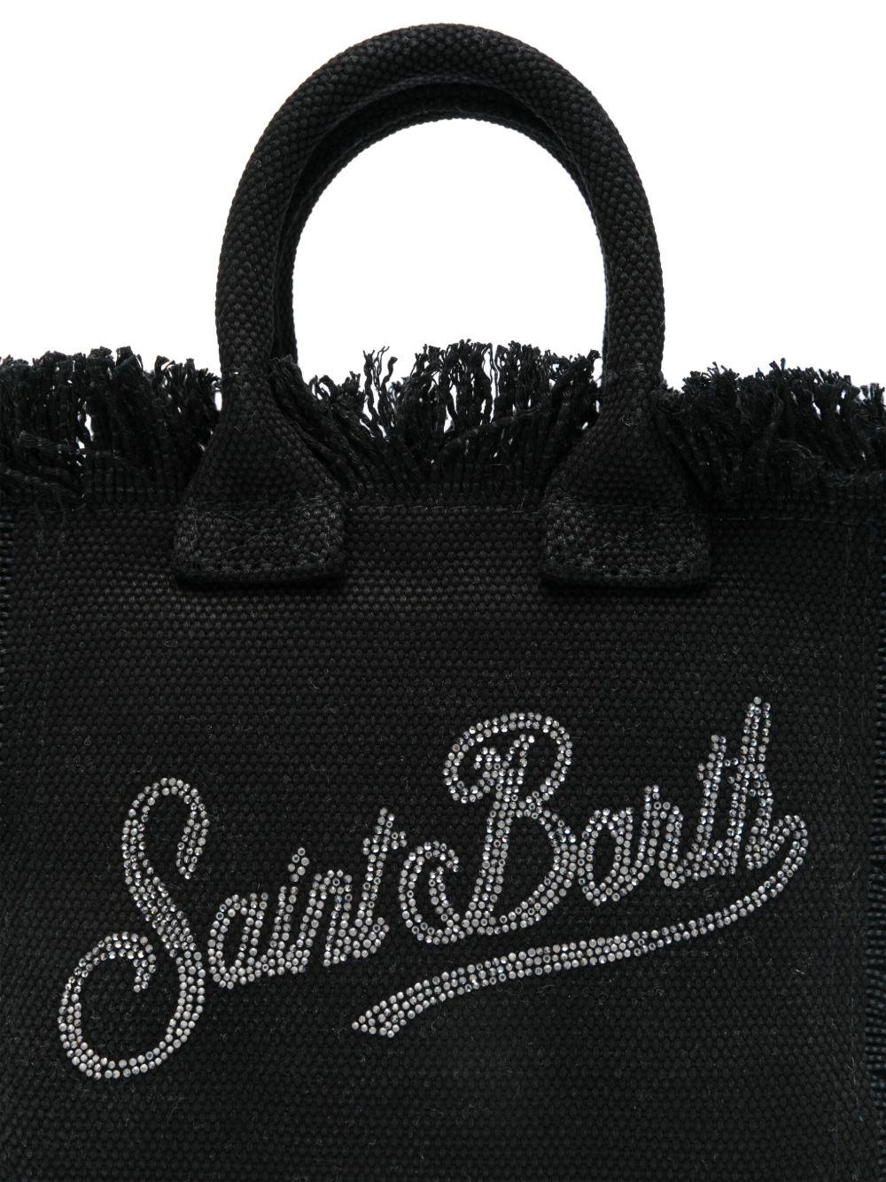 Borsa Vanity Mini MC2 Saint Barth nera con logo impreziosito da strass VAMI001 02563L MC2 ST. BARTH KIDS 