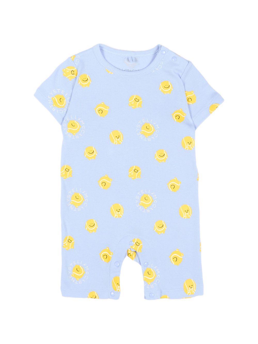 Set tutina e bavaglino per neonato Stella McCartney Kids azzurra con stampa all-over TYB530 Z3647 602MC STELLA McCARTNEY KIDS 