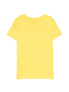 T-shirt per bambini Moschino Kids gialla con logo a spirale sul davanti HXM058LAA02 50577 MOSCHINO KIDS 