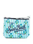 Pochette Aline MC2 Saint Barth azzurra con logo sul davanti ALIN001 00904L MC2 ST. BARTH 