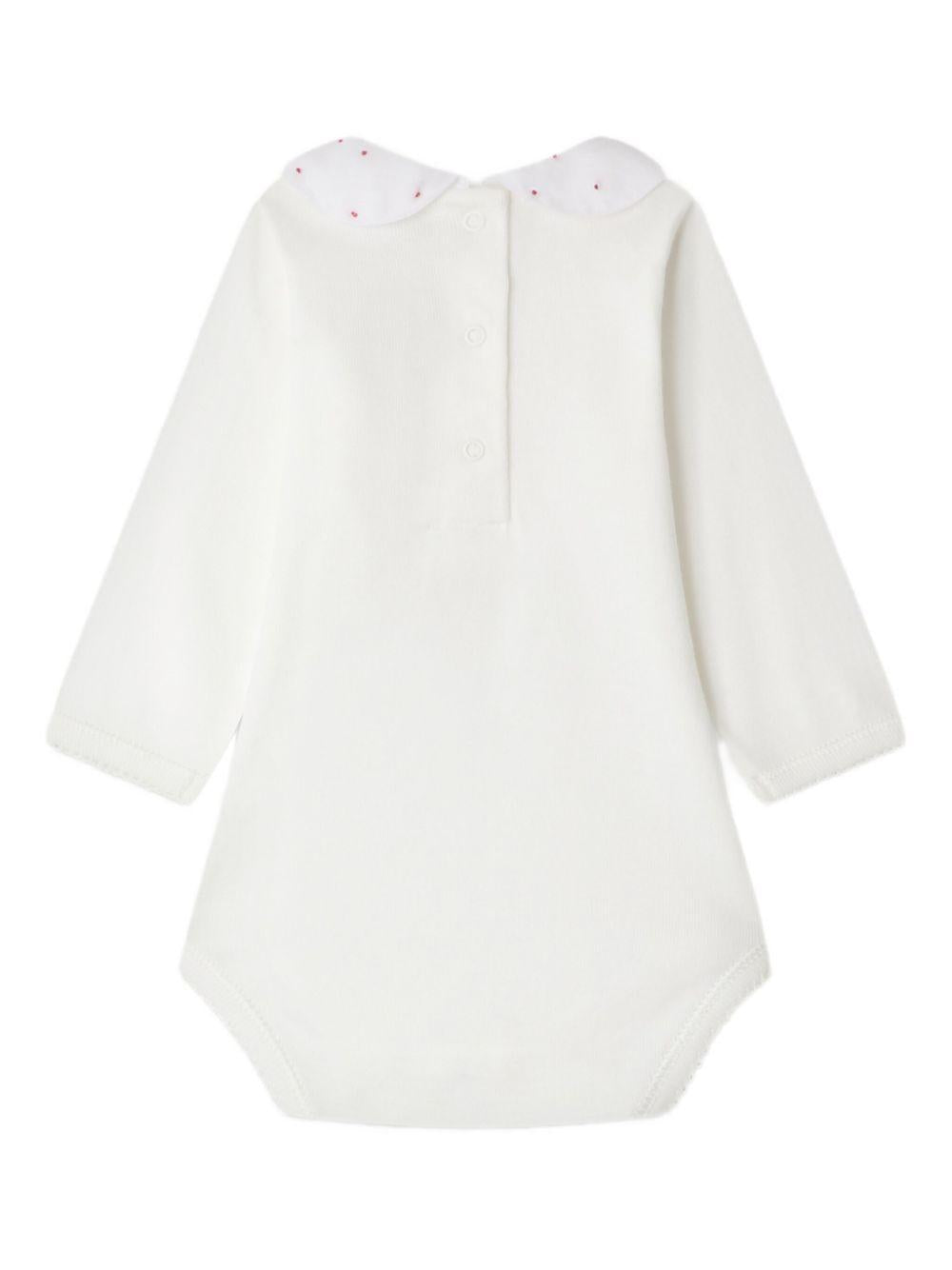 Body per neonata Bonpoint bianco con colletto ricamato W05NUNK00011 002 BONPOINT 