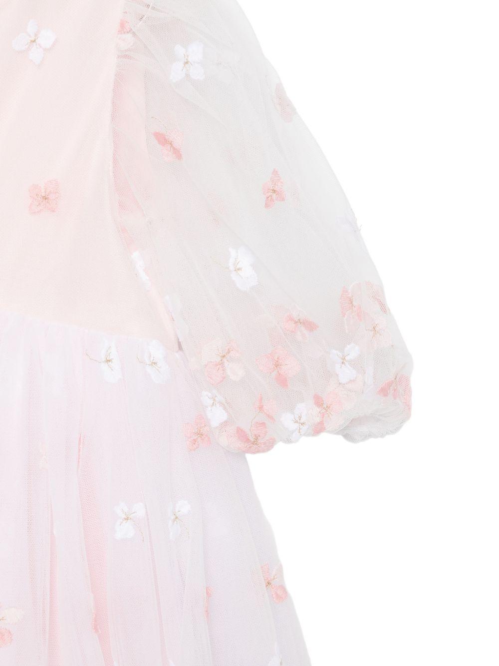 Abito per bambina Tartine Et Chocolat rosa con ricami floreali CC30172 32 TArtine & Chocolat 