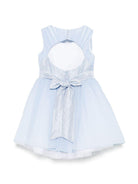Abito per bambina Colorichiari azzurro con applicazione a fiori FB108025 4836 50 COLORICHIARI 