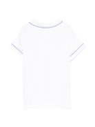 T-shirt per neonato Mariella Ferrari bianca con colletto con dettagli azzurri CAY23 BIANCO AVIO MARIELLA FERRARI KIDS 