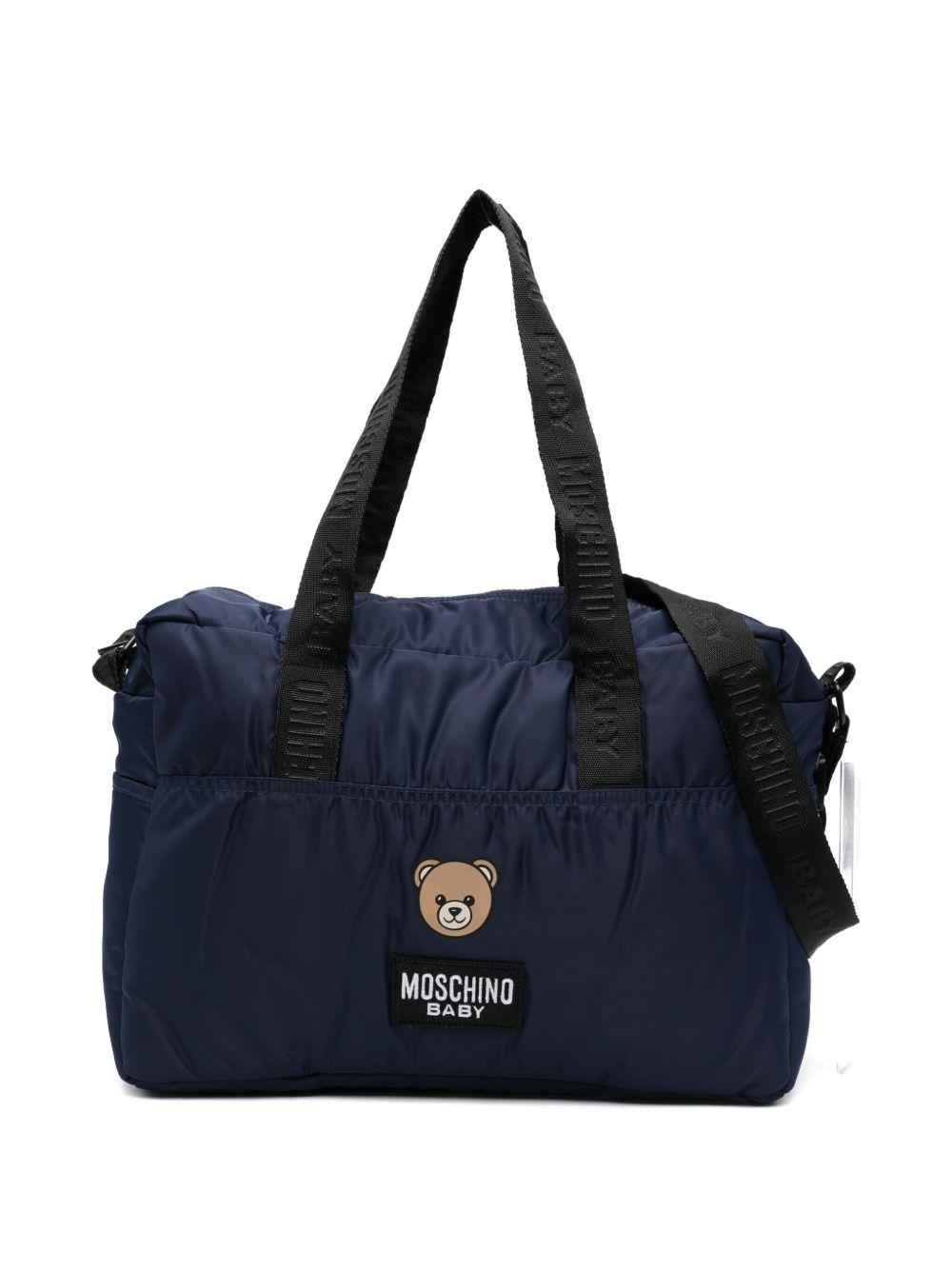 Borsa fasciatoio per neonati Moschino Kids blu navy con design trapuntato MUX05WL3A89 40016 MOSCHINO KIDS 