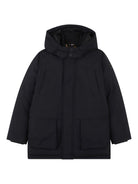Parka imbottito per bambino BOSS Kids blu con cappuccio J52388 09B BOSS KIDS 