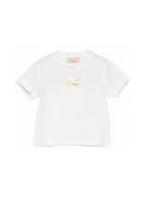 T-shirt per neonata Elisabetta Franchi La Mia Bambina bianca con dettaglio logo EGTS1080JE006 0115 ElISABETTA FRANCHI 