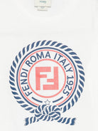 T-shirt per bambino Fendi Kids bianca con stampa grafica sul davanti JMI512 7AJ F0TU9 FENDI KIDS 
