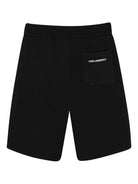 Shorts per bambino Karl Lagerfeld Kids neri con logo sul davanti Z31082 09B KARL LAGERFELD KIDS 