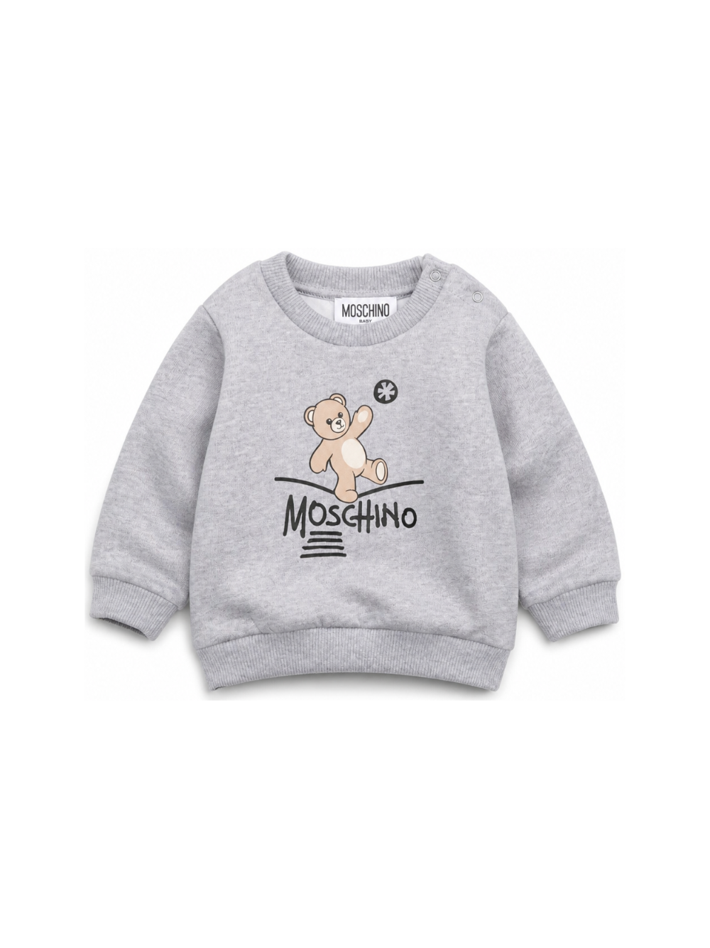 Felpa per neonati Moschino Kids grigia con motivo Teddy Bear MVF060LCA83 60901 MOSCHINO KIDS 