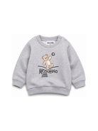 Felpa per neonati Moschino Kids grigia con motivo Teddy Bear MVF060LCA83 60901 MOSCHINO KIDS 