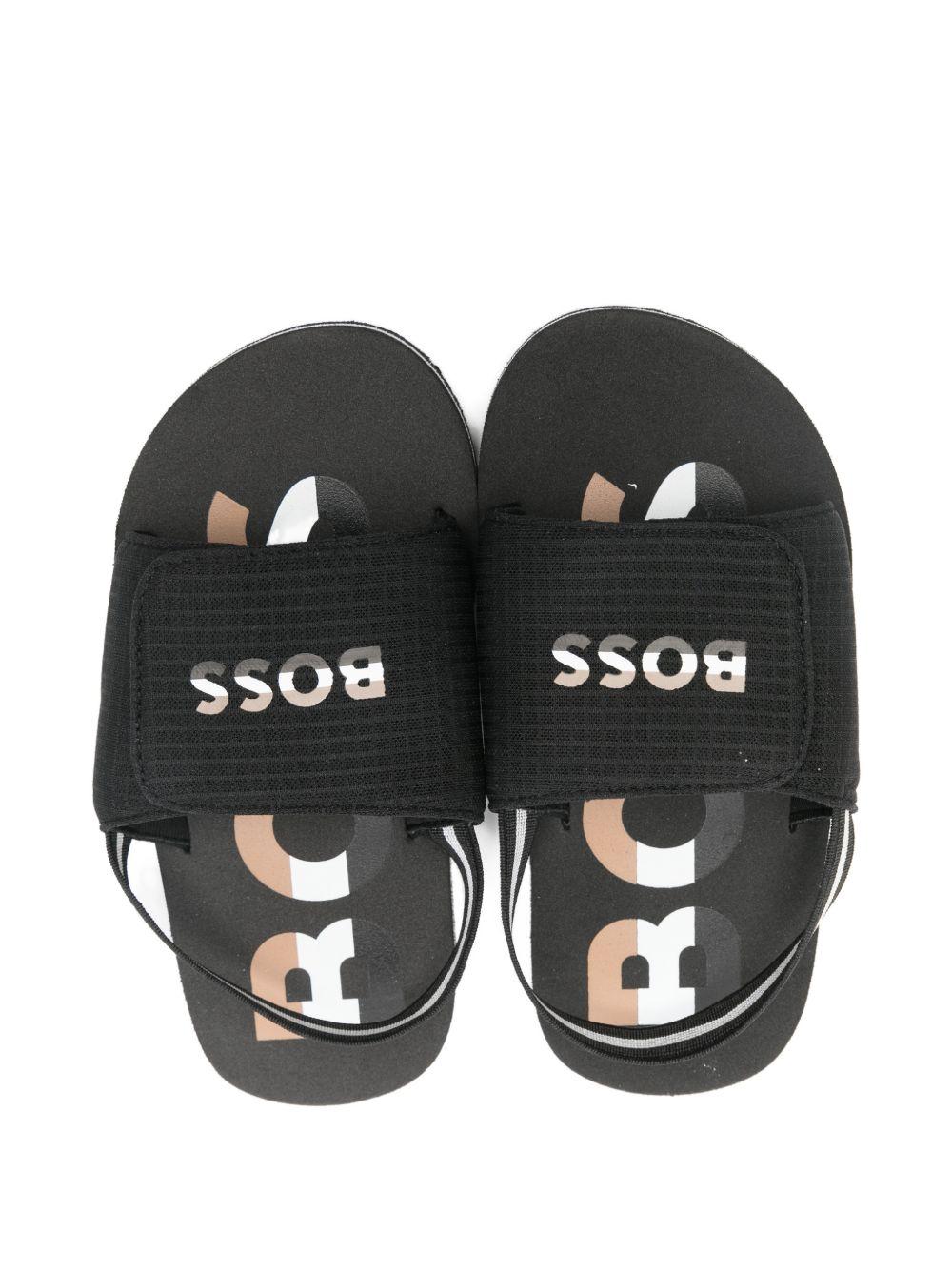 Sandali per bambino Boss Kids nero con dettaglio logo J53242 09B BOSS KIDS 