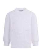 Felpa per bambina Stella McCartney Kids bianca con logo goffrato sul davanti TV4P30 Z0453 101 STELLA McCARTNEY KIDS 
