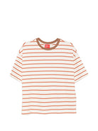 T-shirt da donna Merci beige con motivo a righe orizzontali MAM032R VAR.1 MERCI 