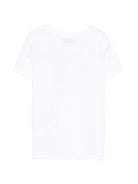 T-shirt per bambini Moschino Kids bianca con logo a spirale sul davanti HXM058LAA02 10101 MOSCHINO KIDS 