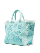 Borsa Vanity MC2 Saint Barth azzurro con motivo floreale glitterato VANI001 09672L MC2 ST. BARTH KIDS 