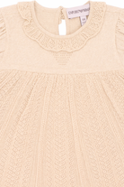 Abito per neonata Emporio Armani Kids beige con dettagli in pizzo EG000779 AF22791 U0007 EMPORIO ARMANI KIDS 
