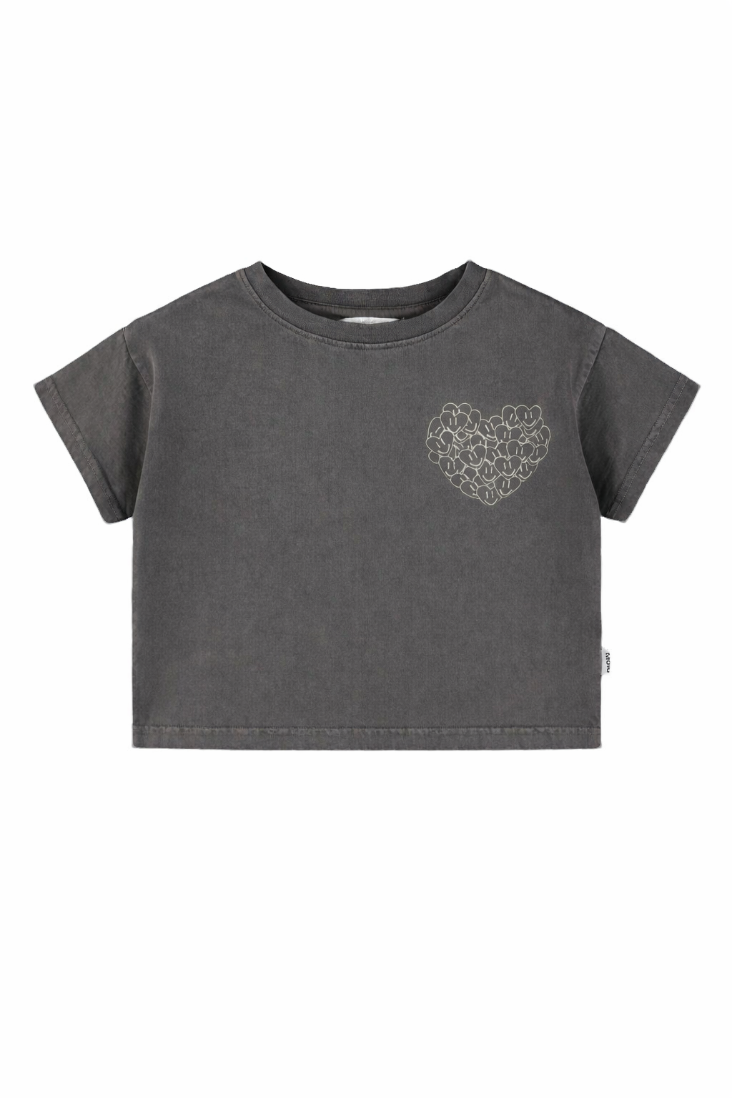 T-shirt Runi per bambina Molo grigia con stampa grafica cuore 2S26A230 5619 MOLO KIDS 
