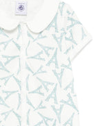 Tutina per neonati Petit Bateau beige con stampa Torre Eiffel all-over A0FEJ 01 PETIT BATEAU KIDS 