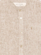 Camicia per bambino Trussardi Junior beige con ricamo logo sul davanti TBP26140CA BROWN INC. TRUSSARDI KIDS 