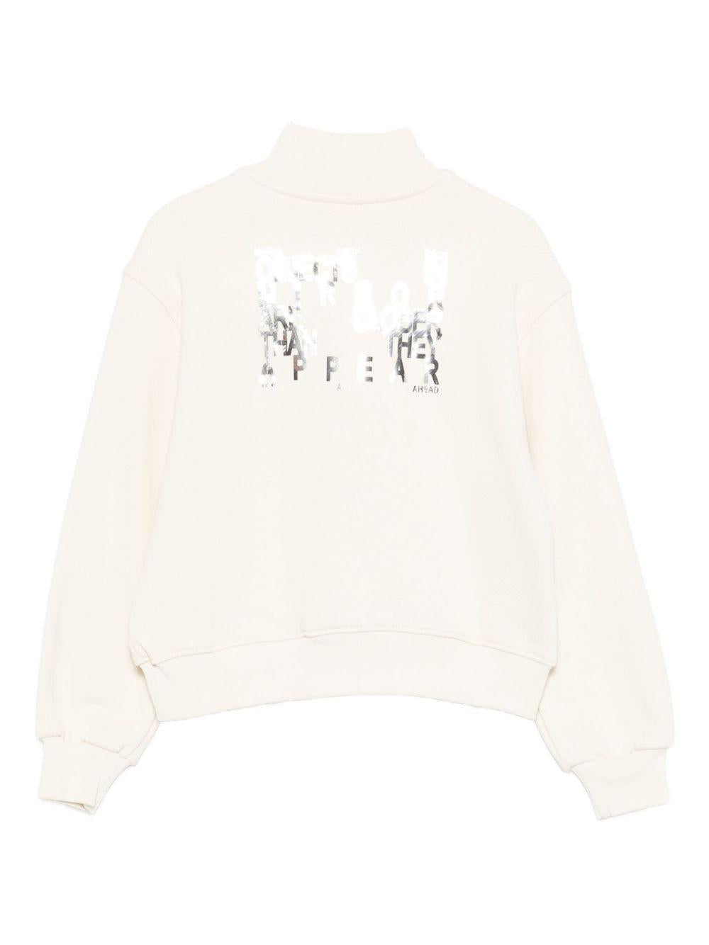 Felpa per bambina MSGM Kids bianca con collo alto F5MSJGSW188 013 MSGM KIDS 