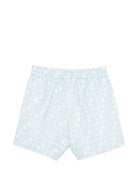 Shorts per neonato Fendi Kids azzurri con logo FF jacquard BMF278 AY8C F0EX7 FENDI KIDS 