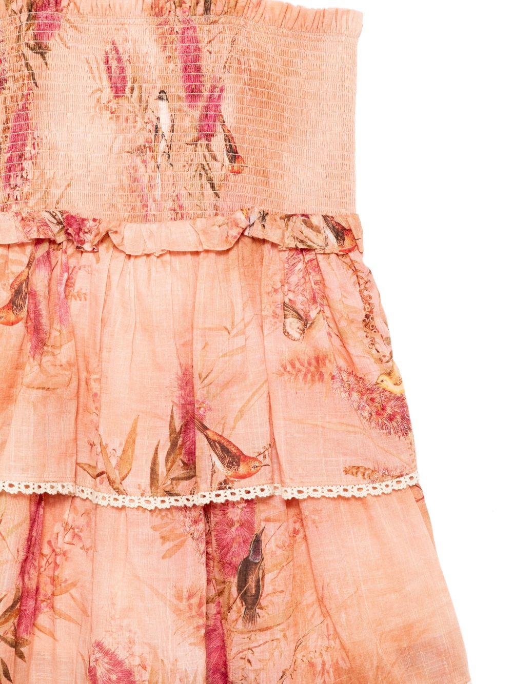 Abito per bambina ZIMMERMANN Kids Cascadian rosa con scollo quadrato 1231DS S255 ZIMMERMANN KIDS 