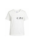 T-shirt per bambino C.P. Company Kids bianca con logo sul petto C5M00LLAA17 10135 C.P.COMPANY KIDS 