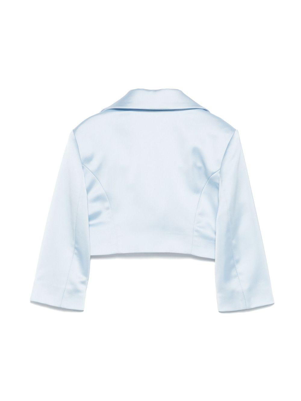 Giacca per bambina Colorichiari azzurro in raso con parte frontale senza chiusure FL808175 4696 50 COLORICHIARI 