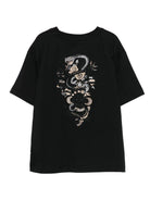 T-shirt per bambino John Richmond Junior nero con stampa sul retro RBA25145TS BLACK JOHN RICHMOND JUNIOR 