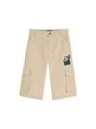 Cargo corti per bambino Kenzo Kids beige con applicazione K61644 255 KENZO KIDS 