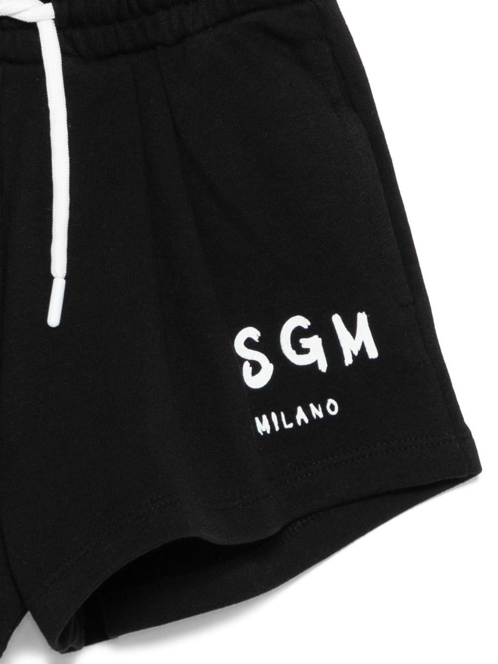 Shorts per bambina MSGM Kids neri con dettagli a contrasto S6MSJGSH066 110 MSGM KIDS 
