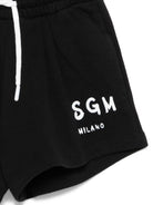 Shorts per bambina MSGM Kids neri con dettagli a contrasto S6MSJGSH066 110 MSGM KIDS 