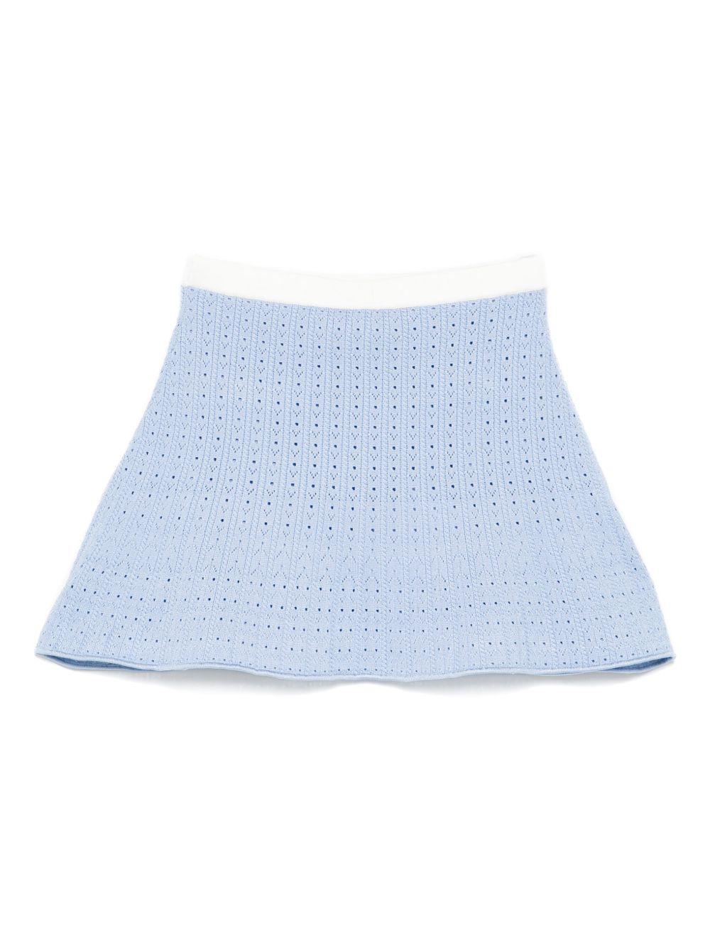 Gonna per bambina Self-Portrait Kids azzurra con lavorazione pointelle PF25 716SKBL BLUE SELF-PORTRAIT KIDS 