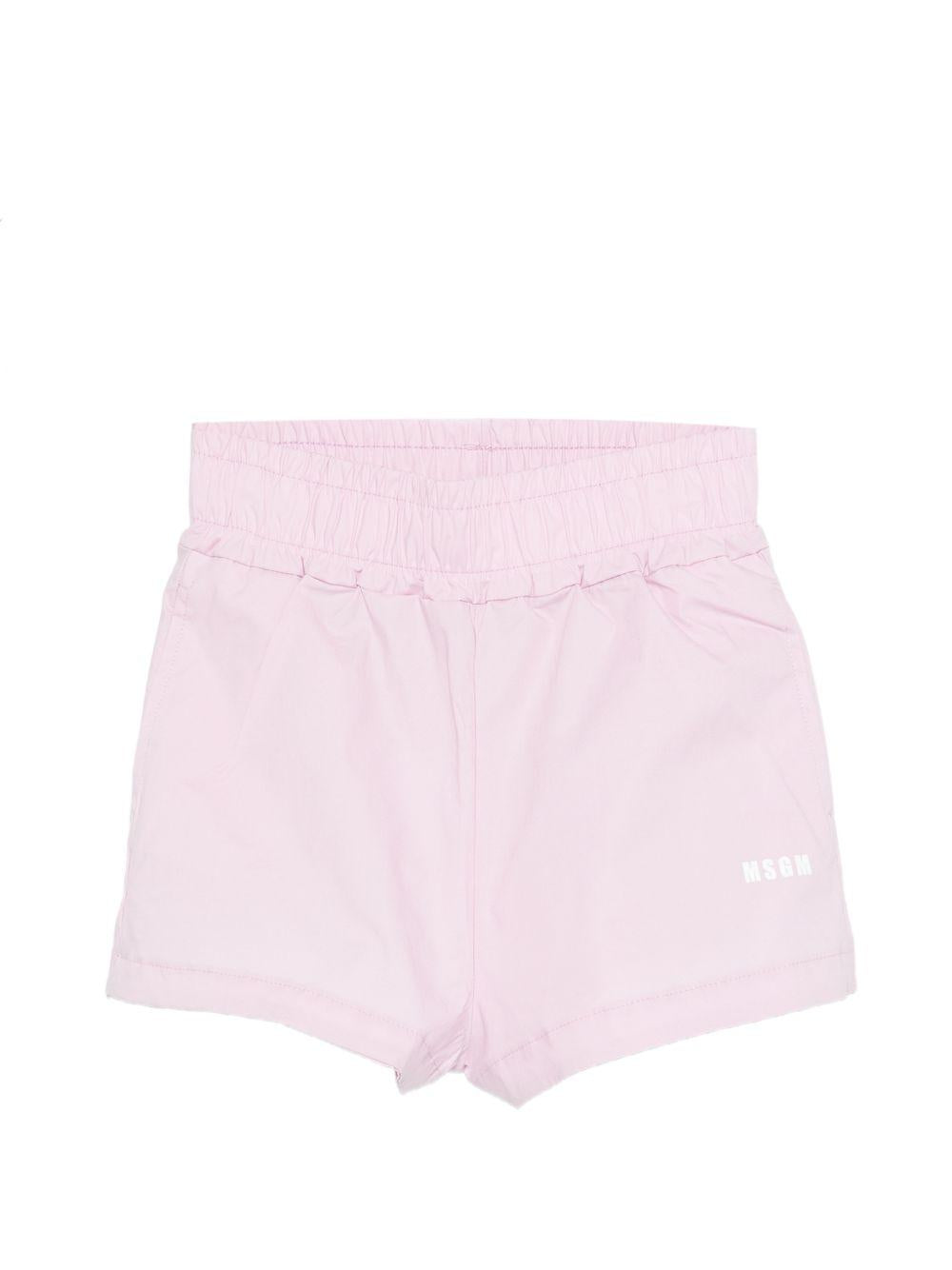 Shorts per bambina MSGM Kids rosa con vita arricciata S6MSJGSH164 MS070 MSGM KIDS 