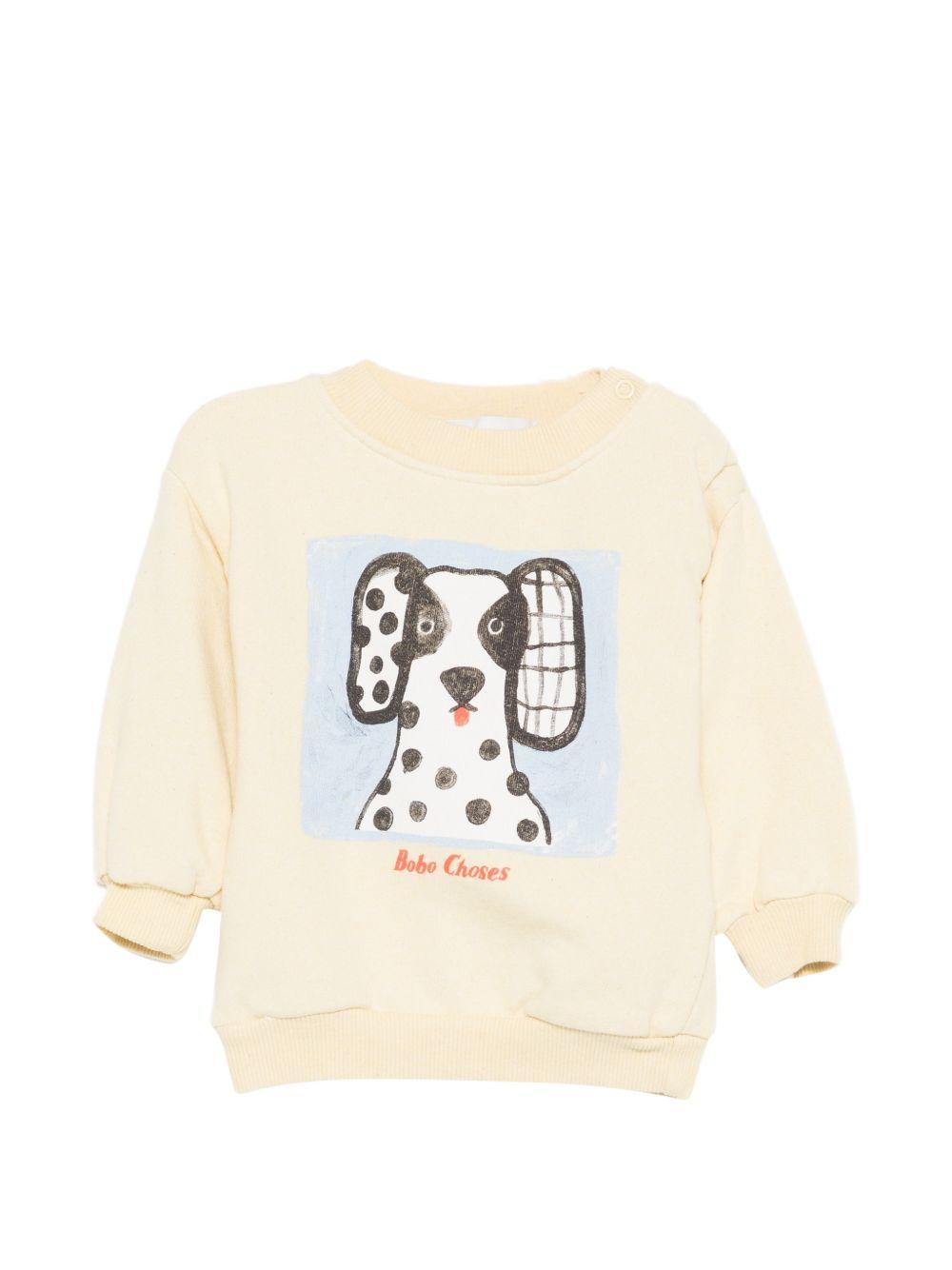 Felpa per neonato Bobo Choses giallo con stampa grafica Van Dog B126AB033 721 BOBO CHOSES KIDS 