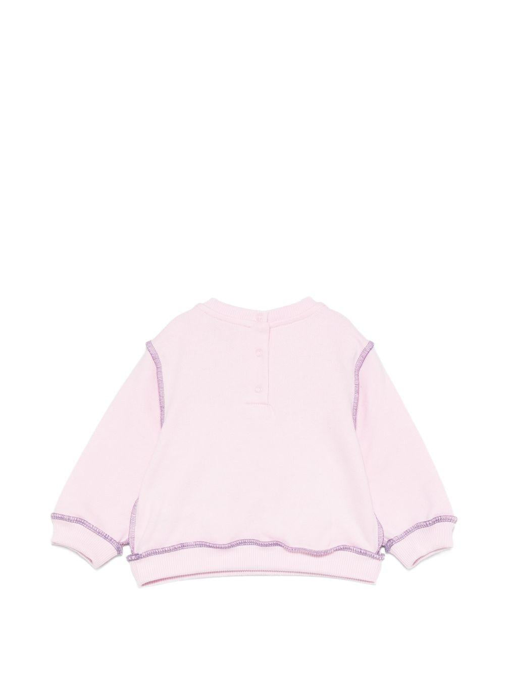 Felpa per neonata Emilio Pucci Kids rosa con ricamo logo PZ4020 Z3183 51S EMILIO PUCCI KIDS 