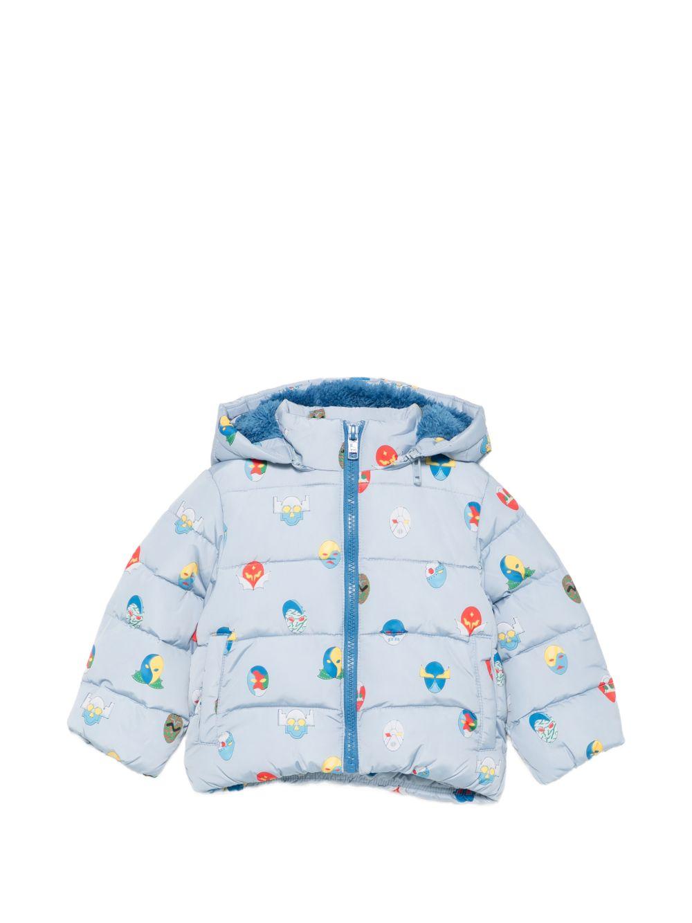 Giubbino per neonato Stella McCartney Kids azzurro con stampa grafica all-over TZ2307 Z4031 61EMC STELLA McCARTNEY KIDS 
