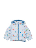 Giubbino per neonato Stella McCartney Kids azzurro con stampa grafica all-over TZ2307 Z4031 61EMC STELLA McCARTNEY KIDS 