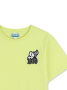 T-shirt per bambino Kenzo Kids verde lime con dettaglio sul petto K61761 545 KENZO KIDS 