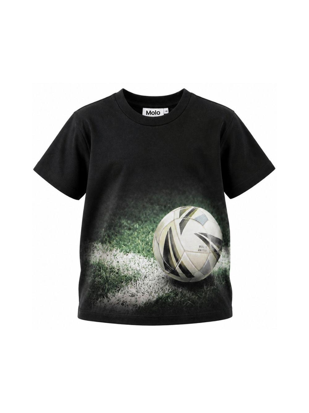 T-shirt per bambino Molo Kids nera con stampa grafica pallone 1W26A203 9943 MOLO KIDS 