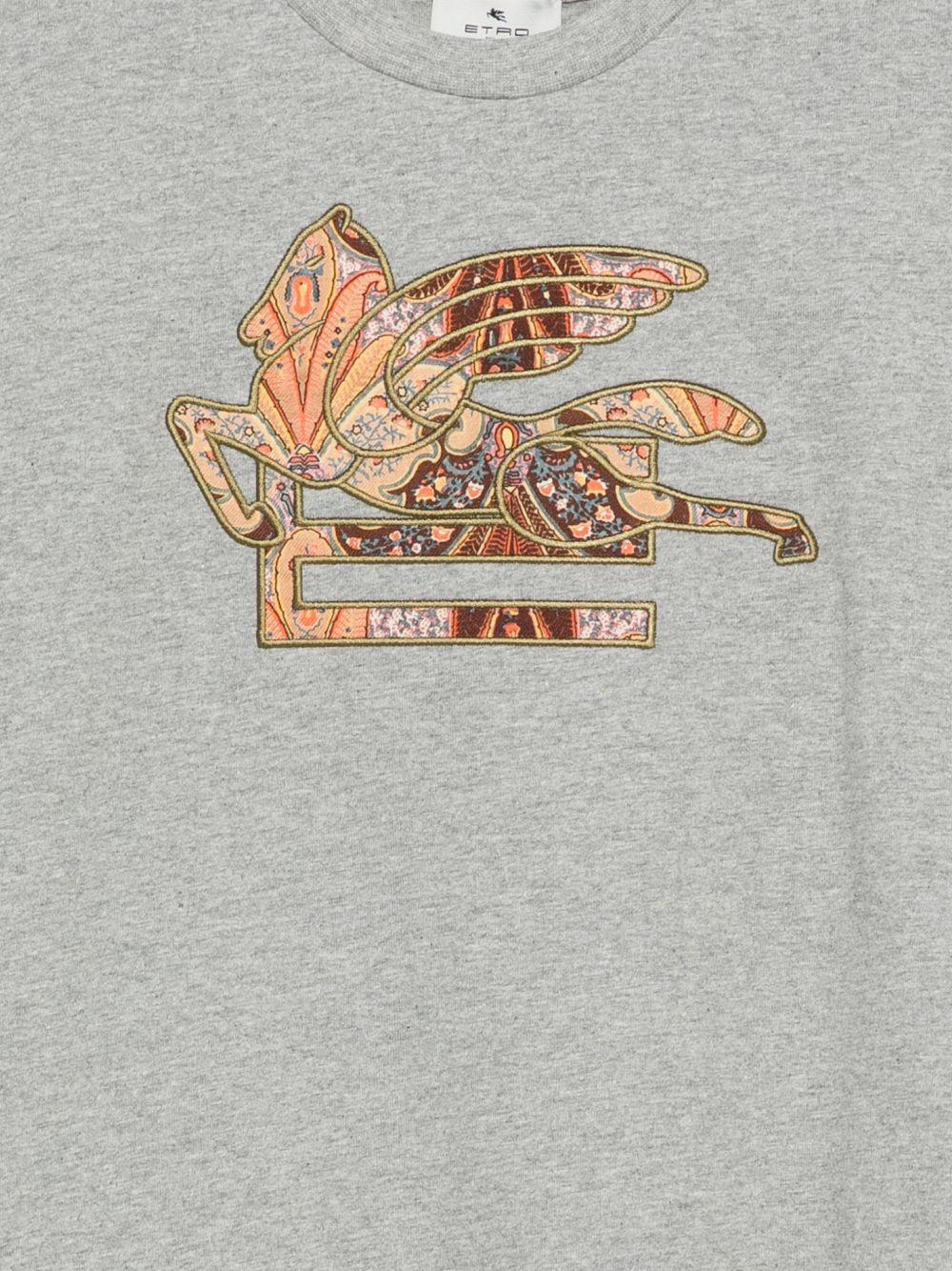 T-shirt per bambino Etro Kids grigia con logo applicato GY8P81 Z3191 806 ETRO KIDS 