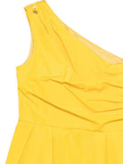 Abito monospalla per bambina Elisabetta Franchi La Mia Bambina giallo plissettato EFAB6740TV033 2033 ElISABETTA FRANCHI KIDS 