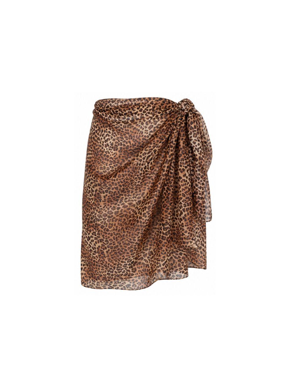 Pareo da donna MC2 Saint Barth marrone con stampa animalier TAIT001 00168L MC2 ST. BARTH 