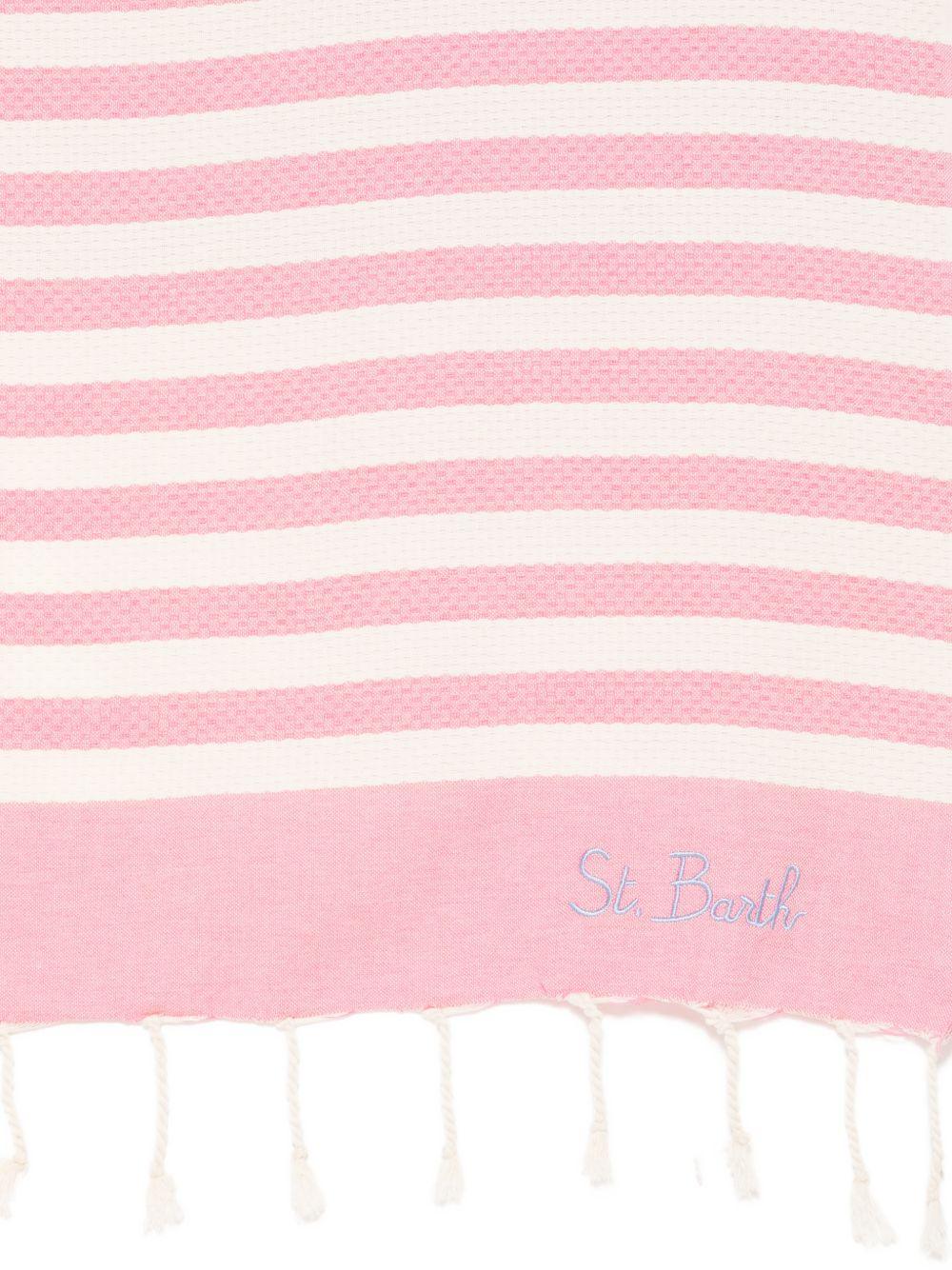 Telo mare MC2 Saint Barth rosa e beige con motivo a righe FOUT012 00640L MC2 ST. BARTH KIDS 