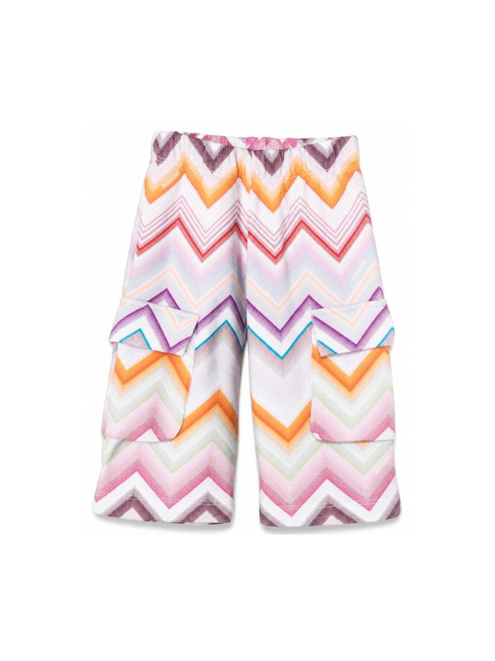 Pantaloni sportivi per neonata Missoni Kids multicolore con motivo a zigzag MZ6010 Z4078 999 MISSONI KIDS 