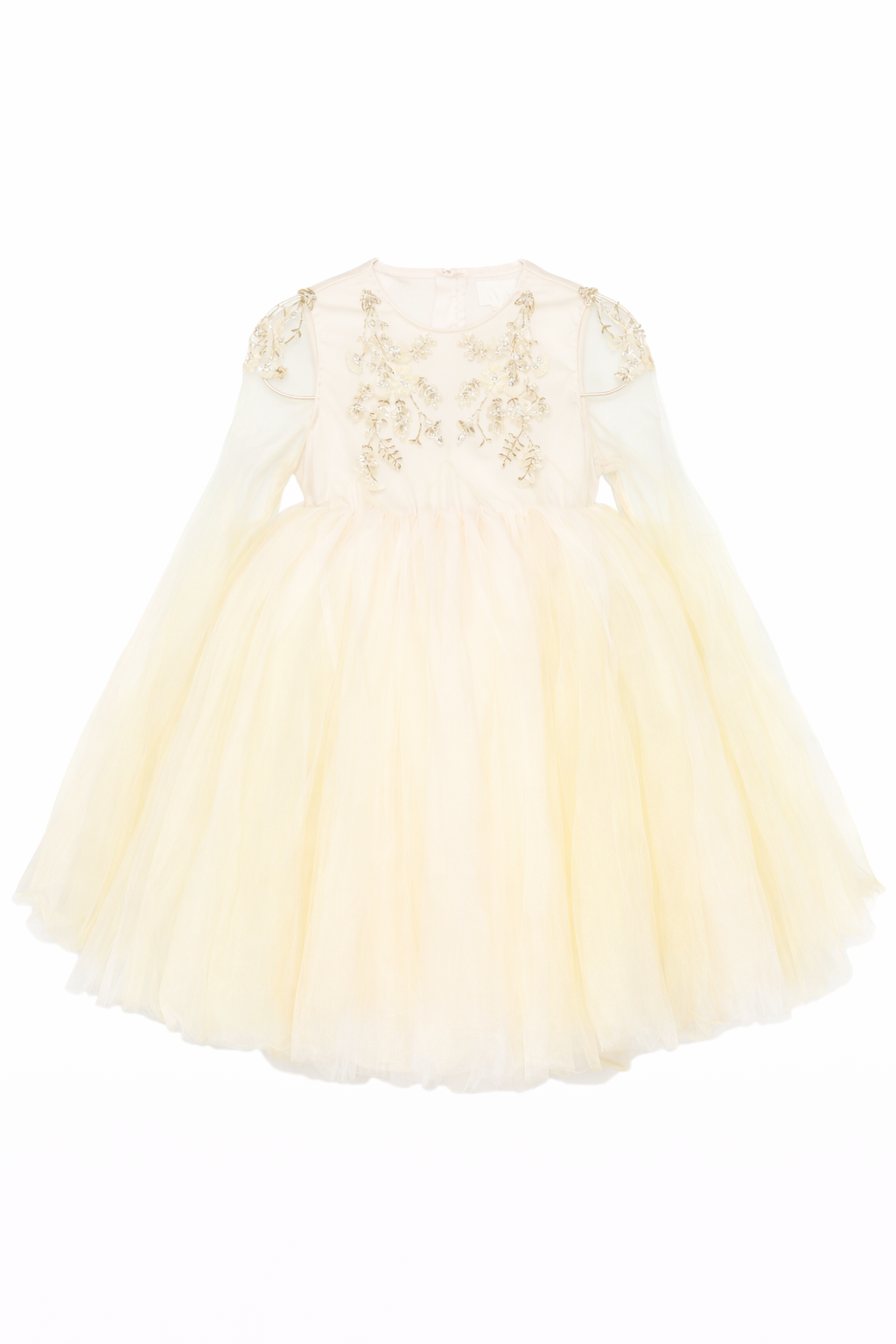 Abito per bambina Maison Ava giallo con decorazione con cristalli MA FW25 GC48 YELLOW/WHITE MAISON AVA KIDS 
