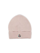 Berretto per neonata Moncler Enfant rosa con ricamo logo L19513B00006M2861 51N MONCLER KIDS 