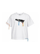 T-shirt per bambini MSGM Kids bianca con dettaglio logo S6MSJUTH136 001 MSGM KIDS 