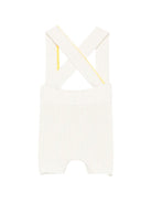Tutina per neonati Gensami bianca con dettaglio fiocco sul davanti SUSP-CROCHET-CO OFF WHITE GENSAMI KIDS 